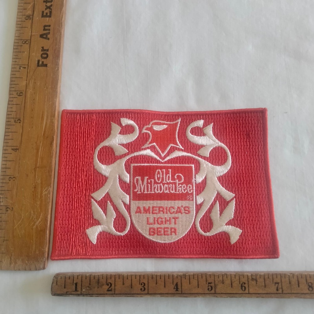 Old Milwaukee America's Light Beer Large Red & White Patch Vintage
